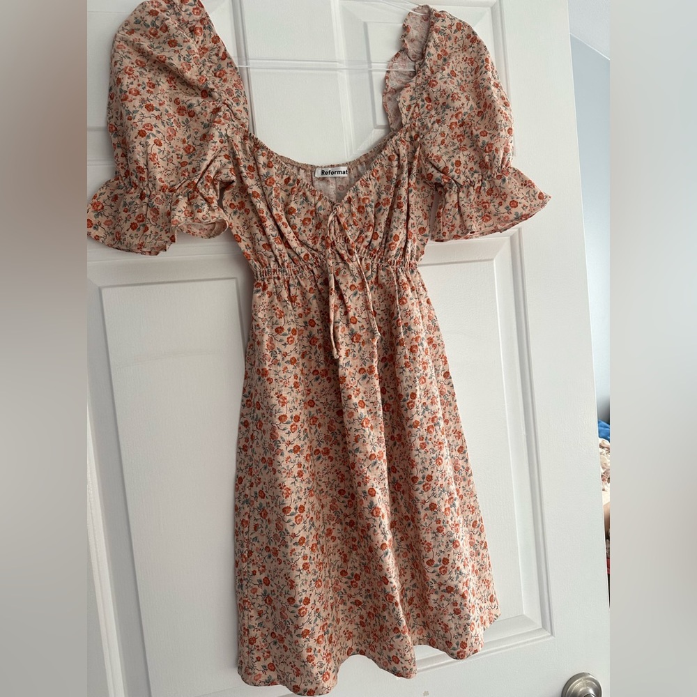 Reformation Floral Short Sleeve Mini